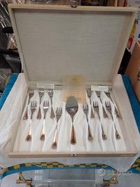 servizio da dolce in oro zecchino