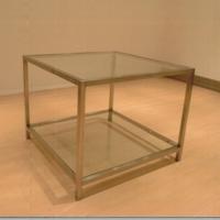 tavolo struttura acciaio e piani vetro