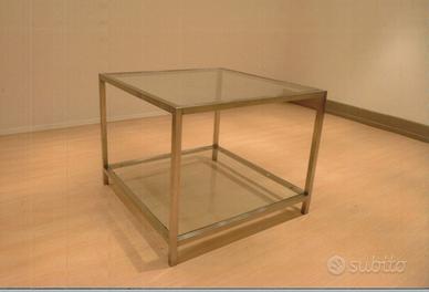 tavolo struttura acciaio e piani vetro