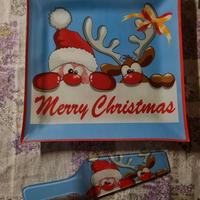 Piatto torta Merry Christmas con paletta