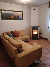 stufa pellet e divano