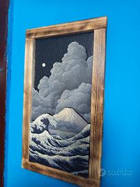 walldecor onde Giapponesi in rilievo
