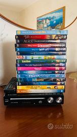 Lettore dvd + 16 dvd originali Disney