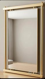 Specchiera vintage -Ottone e avorio (120x105)