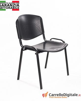 Sedia per sala d'attesa conferenza Plastica NERA