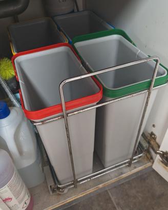 Bidoni Differenziata Sottolavello 4×8 L Estraibili