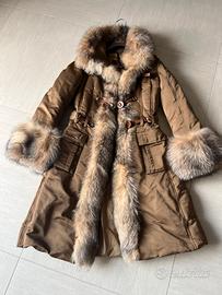 pumino con dettagli in pelliccia moncler
