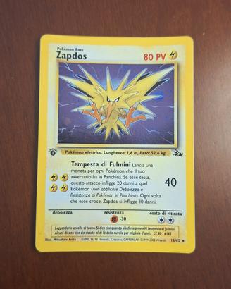 Carta pokemon Zapdos 1 edizione ita