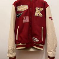 Karl Kani Varsity Jacket Bordeaux panna - taglia S