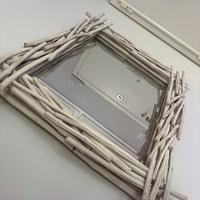 Specchio shabby chic in legno bianco