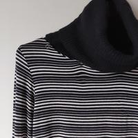 Maglione dolcevita a righe bianco blu Max&co