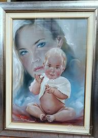 Dipinto Gastone Peirano "maternità"