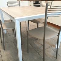 Tavolo moderno  - Olmo e Bianco Lucido 130(170)x85