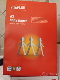Carta A3 Staples 500 fogli 80gr