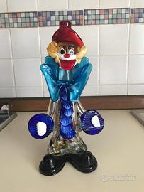 Statuetta clown in vetro artistico tipo Murano