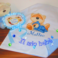 Lenzuolino copertina carillon fiocco nascita