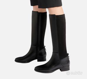 Stivali pelle nera geox