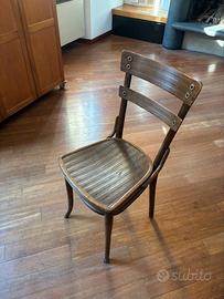 Set 6 sedie vintage in legno marrone