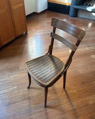 Set 6 sedie vintage in legno marrone