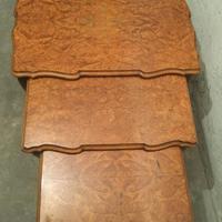 Tris di tavolini in radica di noce