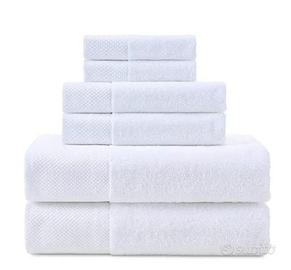 SET 6 PEZZI ASCIUGAMANI 100% COTONE