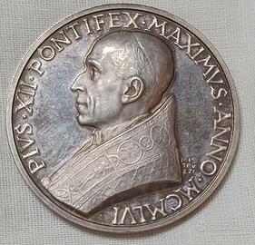 medaglia annuale d'argento di papa pio xii