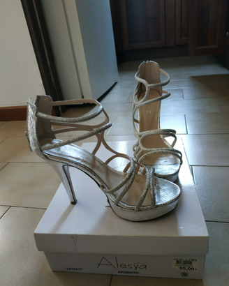 Scarpa da sera argento Alesya tg 39 come nuove