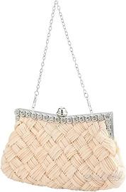 Pochette da cerimonia con tracolla color champagne