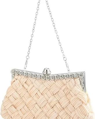 Pochette da cerimonia con tracolla color champagne