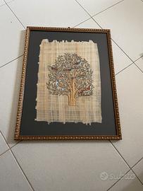 Papiro naturale egiziano vintage incorniciato