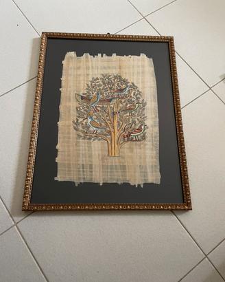 Papiro naturale egiziano vintage incorniciato