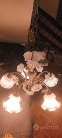 Lampadario Vintage 5 luci stile Murano 