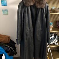 Cappotto pelle collo pelliccia