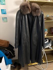 Cappotto pelle collo pelliccia