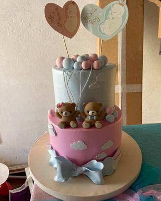 Torta scenografica gender reveal
