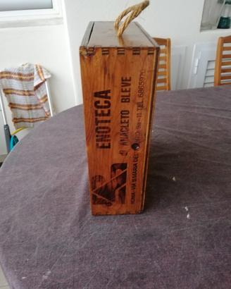 Scatola legno vintage porta vini enoteca