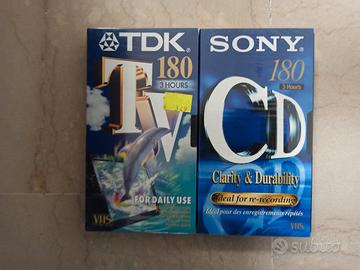 VHA nuove sigillate Sony e TDK 180 Min vintage