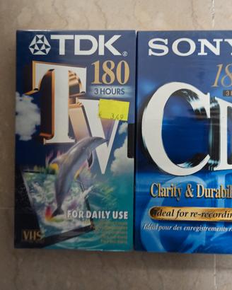VHA nuove sigillate Sony e TDK 180 Min vintage