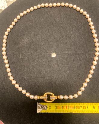 Collana perle fibbia oro