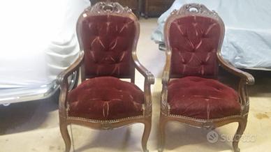 COPPIA DI POLTRONE LUIGI FILIPPO DELLA META' 800