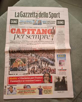 Ultimo saluto Franco Baresi Gazzetta dello  Sport