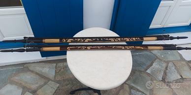 Set di Bastoni x Tende in Bambù e Legno Vintage 