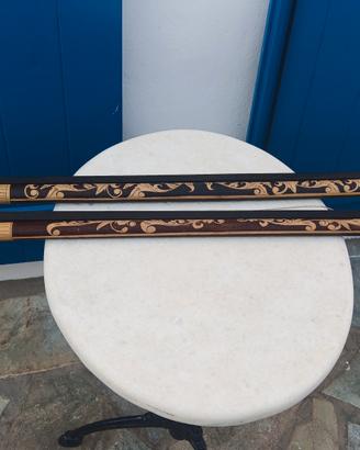 Set di Bastoni x Tende in Bambù e Legno Vintage 