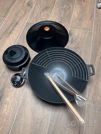 Wok in ghisa professionale