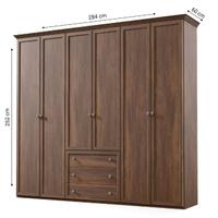 ARMADIO 6 ANTE, 5 CASSETTI COLOR NOCE 300 €