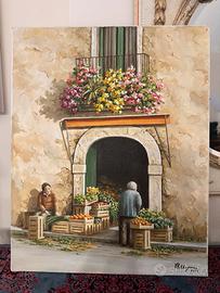 Olio su tela 40x50 “il mercato’