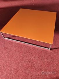tavolino in vetro lucido arancio
