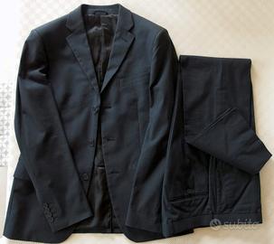 Completo uomo gessato giacca+pantalone in cotone