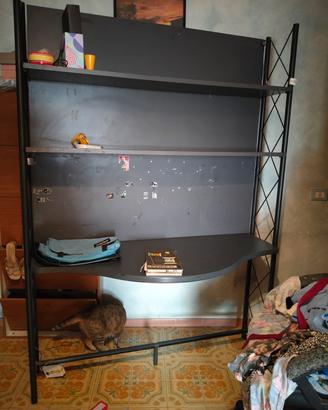 Scrivania ferro battuto 3 mensole 