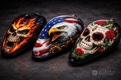 Aerografie harley davidson -serbatoi e moto custom